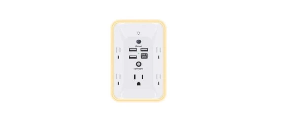 Outlet Extender with Night Light, Multi Plug Outlet, USB Wall Charger Surge Protector, HANYCONY