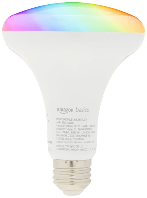 Smart BR30 LED Light Bulb, Color Changing — Smart Light Bulb, Amazon Basics