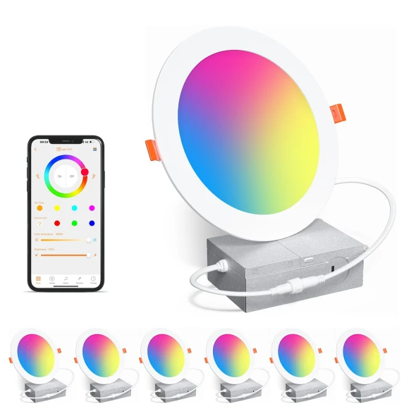 Smart Recessed Lighting RGBCW Color Changing LED Downlight — LED Strip Lights, SikSog