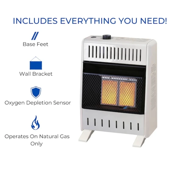 Ventless Natural Gas Infrared Space Heater with Thermostat Control, ProCom
