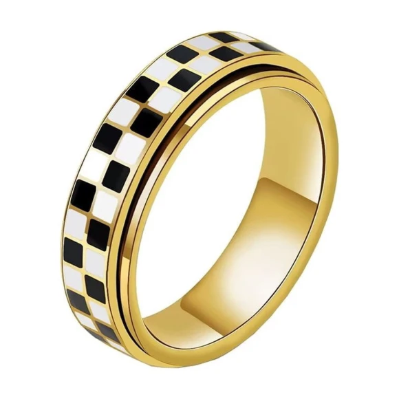 Checkered Fidget Ring, AmorArtSky