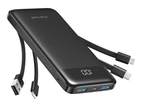 Portable Charger with Built-in Cables — Power Bank, Charmast
