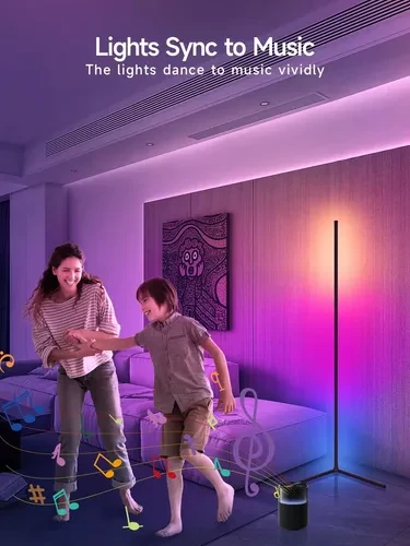 RGB LED Corner Floor Lamp with Music Sync — LED Strip Lights, Tyute