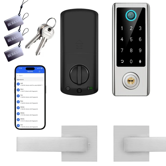 Smart Fingerprint Door Lock with Handle Set — Smart Lock, BEBASIA