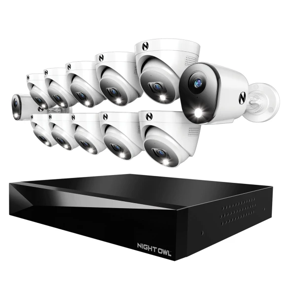 2-Way Audio 12 Channel DVR Video Home Security Camera System — Security Camera, Night Owl