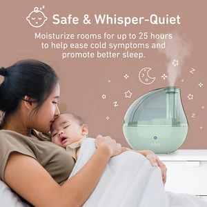 Ultrasonic Cool Mist Humidifier & Soft Glow Night Light — Humidifier, Pure Enrichment