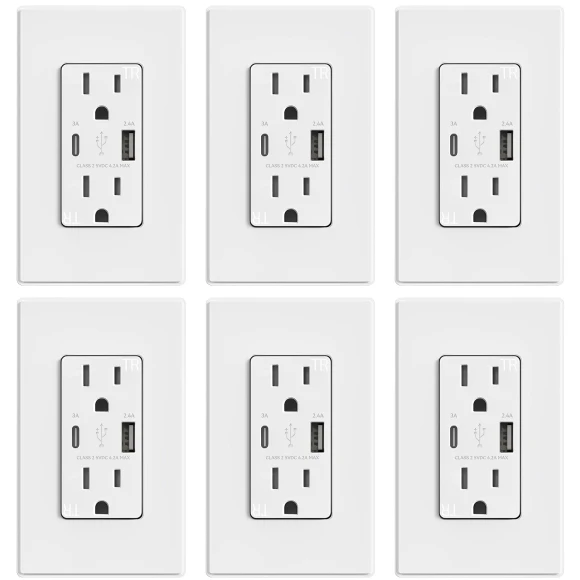 USB Outlets with Type A & Type C Ports, ELEGRP