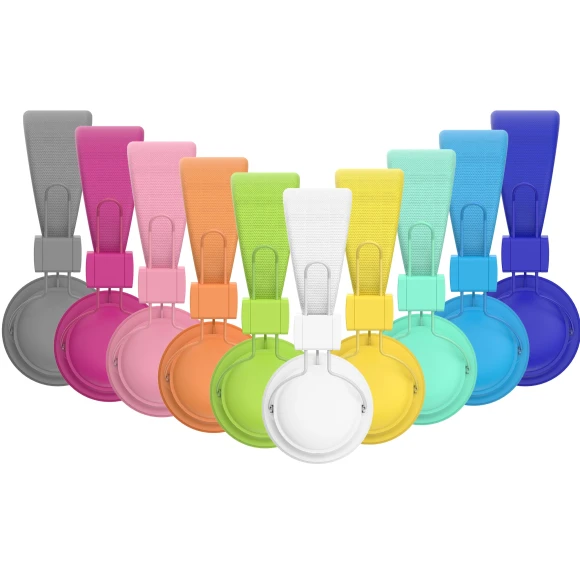 Kids Headphones Bulk 10-Pack for School Classroom K-12, AILIHEN