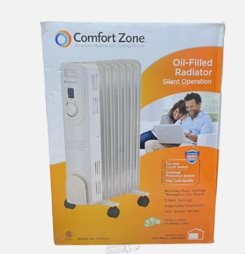 Electric Oil-Filled Radiant Radiator Space Heater, Comfort Zone