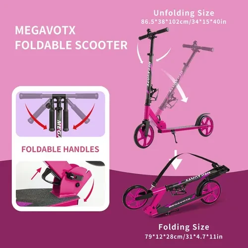 Foldable Kids Scooter with 8 Inch Sturdy Wheels, Megavotx