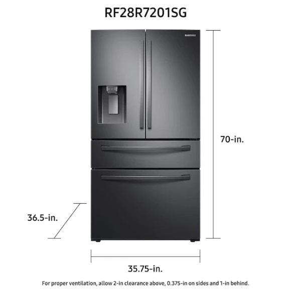 28 Cu. Ft. 4-Door French Door Refrigerator, Samsung