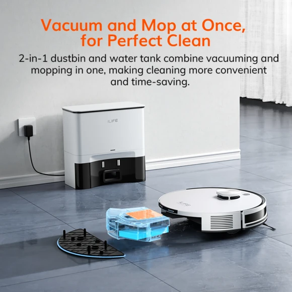 Robot Vacuum and Mop with Self Emptying Station — Robot Vacuum, ILIFE