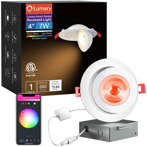 Smart Gimbal LED Recessed Lighting, Lumary