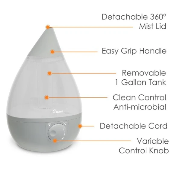 Ultrasonic Teardrop Cool Mist Humidifier — Humidifier, Crane