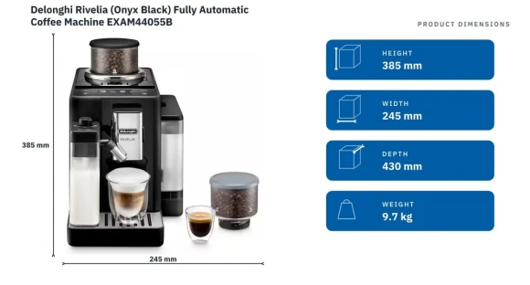 Automatic Espresso Machine with Grinder & Milk Frother, De'Longhi