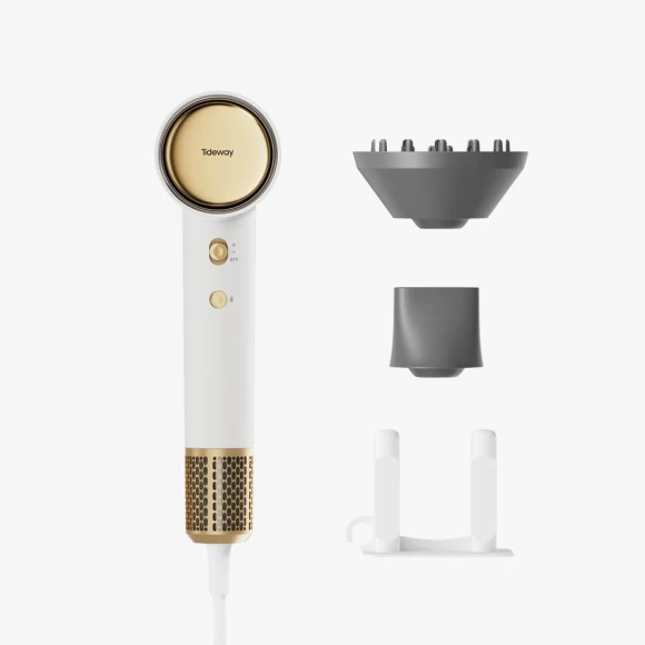 Hair Dryer with Diffuser, Ionic Professional High-Speed 1500W Low-Noise, Fast Drying, Travel Compact, TIDEWAY