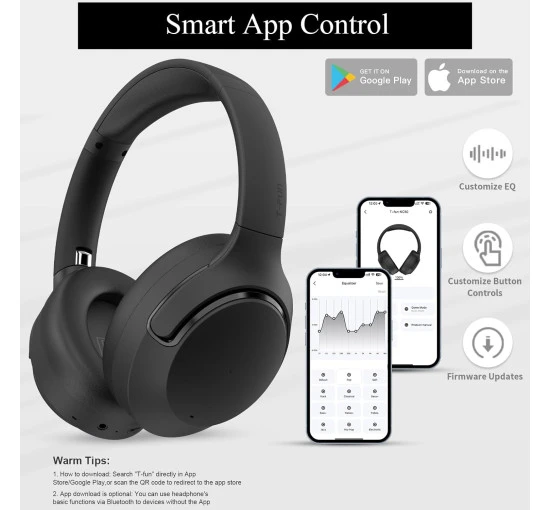 Hybrid Active Noise Cancelling Headphones, T-fun