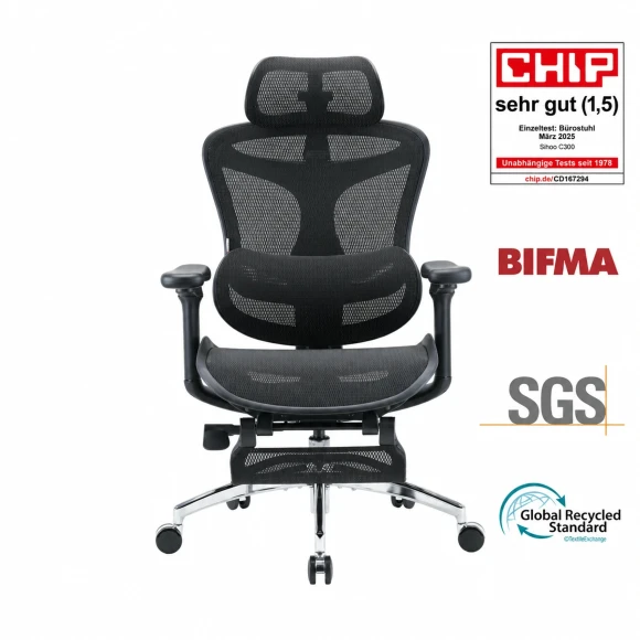 Ergonomic Office Chair with Footrest — Smart Chairs, SIHOO