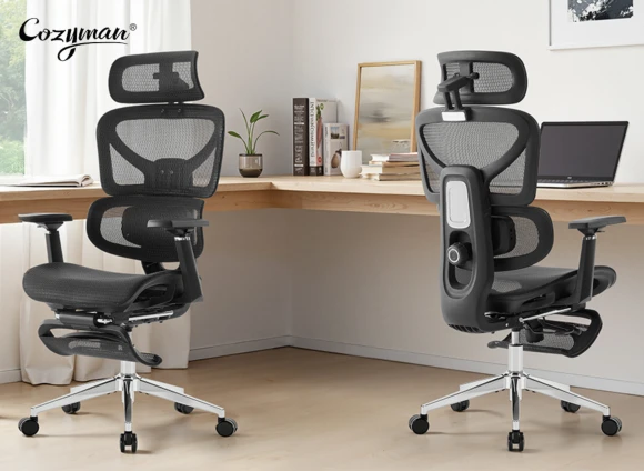 Ergonomic Office Chair with Footrest — Smart Chairs, Cozyman