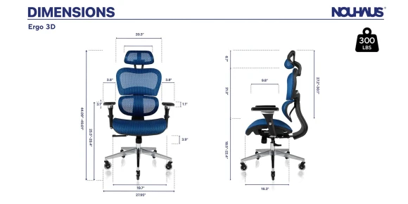 Ergonomic Office Chair with Lumbar Support, Adjustable Armrests, Headrest, and Wheels — Smart Chairs, Nouhaus