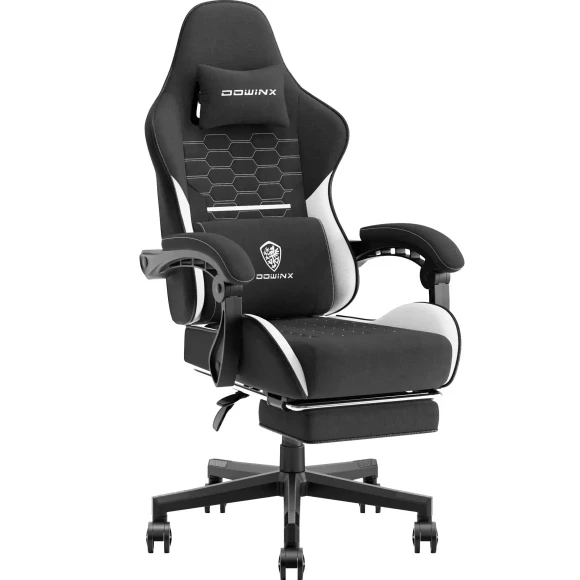 Gaming Chair Fabric with Pocket Spring Cushion, Massage Game Chair Cloth with Headrest, Ergonomic Computer Chair with... — Smart Chairs, Dowinx