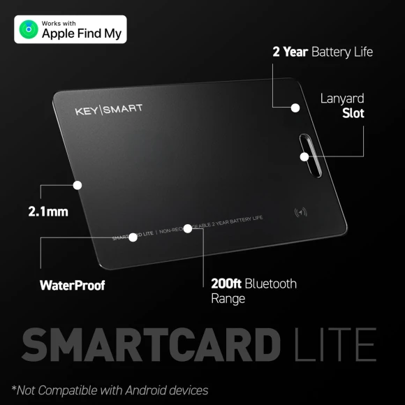 SmartCard Lite Wallet Tracker Card, KeySmart