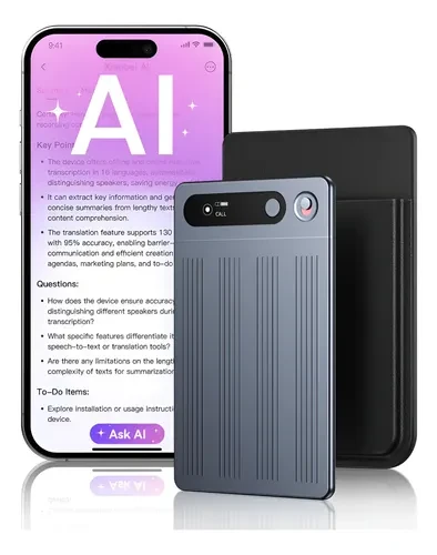 AI Voice Recorder with Transcription & Translation — Translator Device, HUREWA
