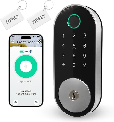 Built-in WiFi Fingerprint Smart Deadbolt with Keypad — Smart Lock, Sifely