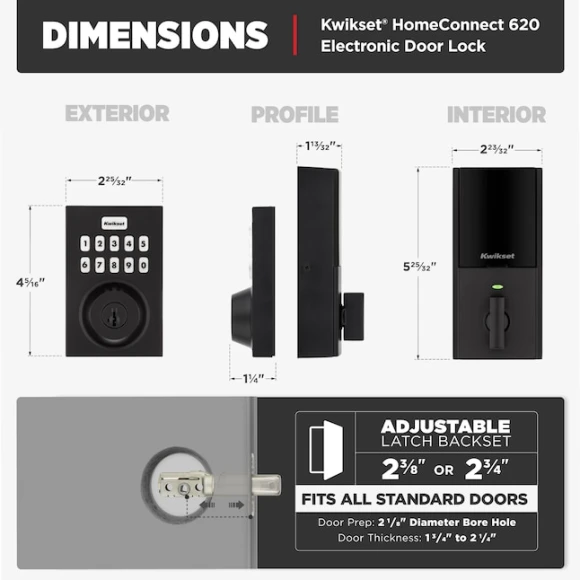 HomeConnect 620 Z-Wave Long Range Enabled Keypad Smart Lock — Smart Lock, Kwikset