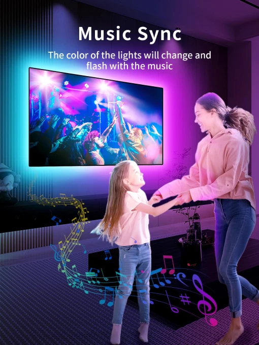 LED Lights for TV, 16.4ft with Music Sync & App Control — LED Strip Lights, KANTUTOE