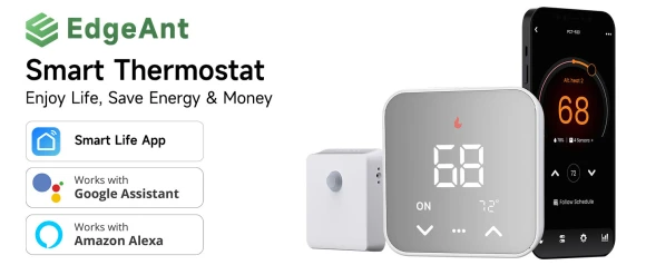 Smart Thermostat with C-Wire Adapter — Smart Thermostat, EdgeAnt