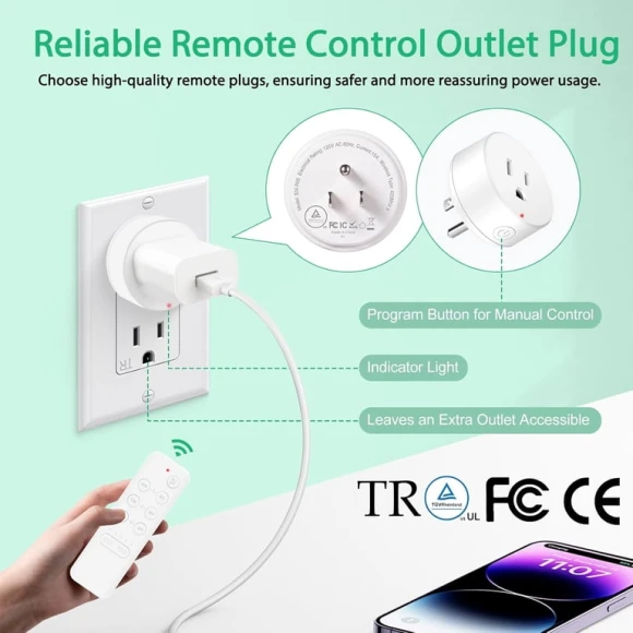WiFi Smart Plug with Remote — Smart Plug, NineLeaf