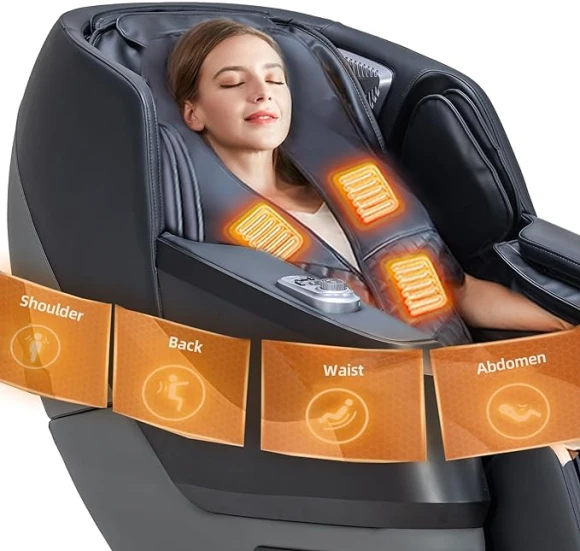 4D Massage Chair with Full Body Recliner, Deep Yoga Stretch, Touchscreen & AI Voice Control — Massage Chairs, MassaMAX