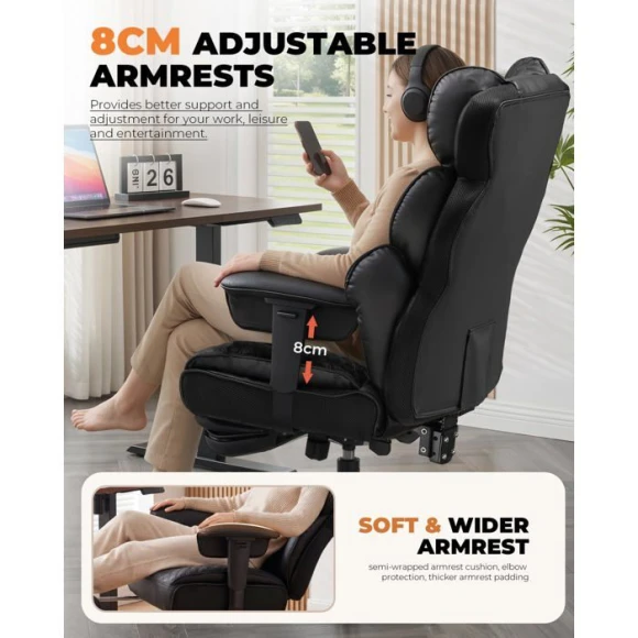 Big and Tall Office Chair with Footrest — Smart Chairs, COMHOMA