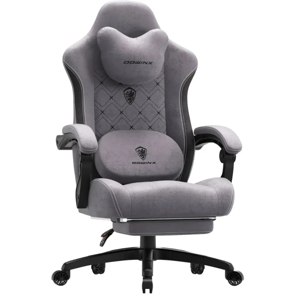 Fabric Gaming Chair with Heated Massage Lumbar Support — Massage Chairs, Dowinx