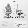 Thumbnail Ergonomic Chair with Adjustable Backrest, Armrest, Headrest, and Footrest - Grey — Ergonomic Chair, NEWTRAL