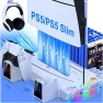 Stand Cooling Station for PS5 Slim with Dual Controller Charging, RGB Lights