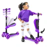 Thumbnail 3 Wheeled Scooter for Kids - 2-in-1 Sit/Stand Kick Scooter with Flip-out Seat, Adjustable Height, Wide Deck, Flashing..., Hurtle