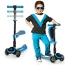 Thumbnail Adjustable Height Foldable Scooter with Removable Seat and LED Light Wheels — Electric Scooter, SKIDEE