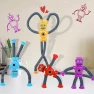 Thumbnail Suction Cup Robot Toy for Kids - 4 Pack Sensory Pop Tubes Robots, Limpskys