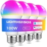Thumbnail Smart Light Bulbs 100W Equivalent, Color Changing, No Hub Required — Smart Light Bulb, Lightinginside