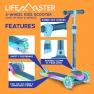 Thumbnail 3-Wheel Kids Scooter with Multi-Color Lights, Lifemaster