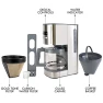 Thumbnail Drip Coffee Maker - Programmable Cafe Machine With Glass Pot, Regular & Bold Brew, Auto Shut Off Large Water Reservoir,... — Coffee Maker, Kenmore