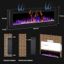 Thumbnail Electric Fireplace Wall Mounted and Recessed with Remote Control, BETELNUT