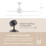 Thumbnail Smart Indoor and Outdoor Ceiling Fan with LED Light Kit — Smart Fan, East Grove Home