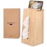 Natural Wood Tissue Box Case Smartphone Stand, Hidden Nest