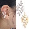Punk Style Smart Earrings with Rhinestones and Leaves, Zoeneed