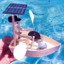 Solar Powered Rowing Robot Toy Set, Live City Fashion Home Decor