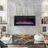 Thumbnail Electric Fireplace Wall Mounted and Recessed with Remote Control, BETELNUT