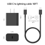 Thumbnail 3-Pack 10-Foot Lightning Charging Cables with 20W Fast Chargers, BUSFUL